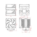 Id-cooling cpu cooler - frozn a620 argb (29,9db; max 132,52 m3/h; 4pin csatlakozó, 6 db heatpipe, 2x12cm, pwm)