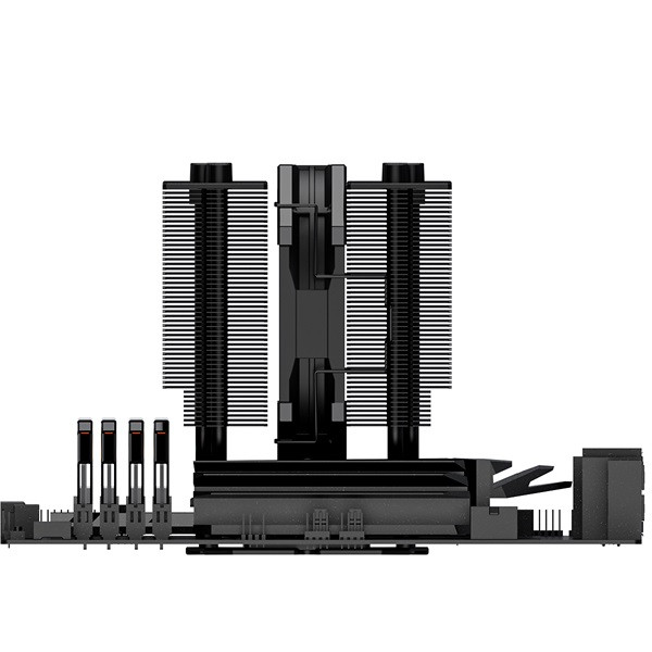 Id-cooling cpu cooler - se-207-xt slim (15.2-35.2 db; max 129,39 m3/h; 4pin csatlakozó, 7 db heatpipe, 2x12cm, pwm)