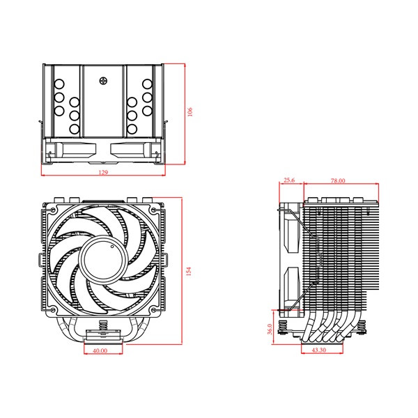 Id-cooling cpu cooler - se-226-xt argb (16.2-31.5db; max 95,99 m3/h; 4pin csatlakozó, 6 db heatpipe, 12cm, pwm, led)