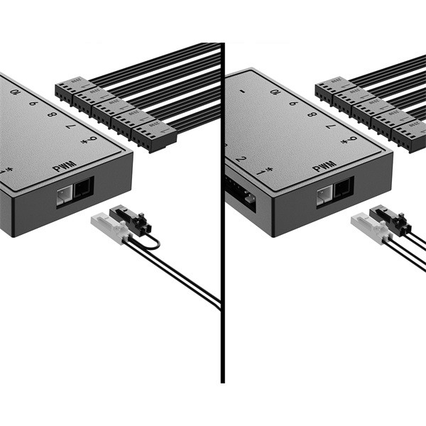 Id-cooling ventilátor tápkábel elosztó - fh-10 pwm (10 db 4pin)