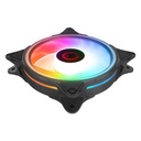 Rampage cooler 12cm - glare f50 (64,56 m3/h, ház hűtésre, rainbow led, fekete)