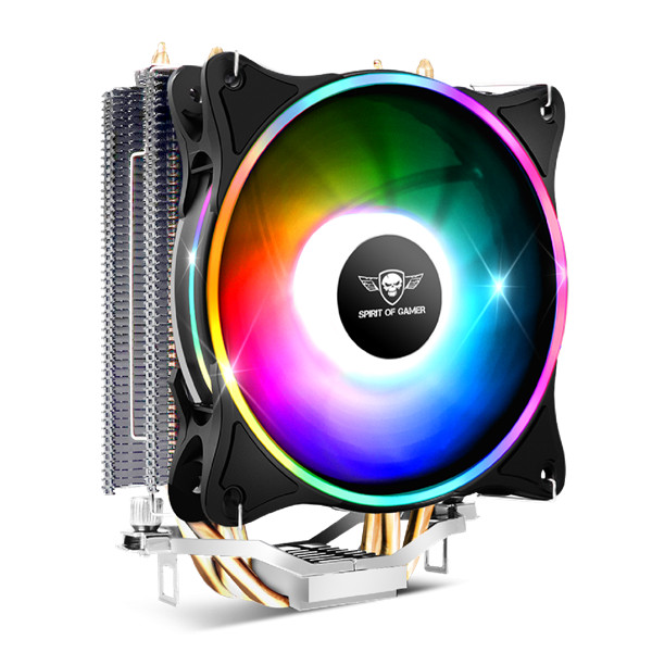 Spirit of gamer cpu cooler - cpu aircooler 120 mm argb (27db; 2500 rpm; 1x12cm; aluminium/réz)