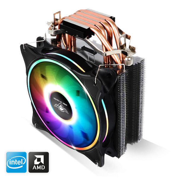 Spirit of gamer cpu cooler - cpu aircooler 120 mm argb (27db; 2500 rpm; 1x12cm; aluminium/réz)