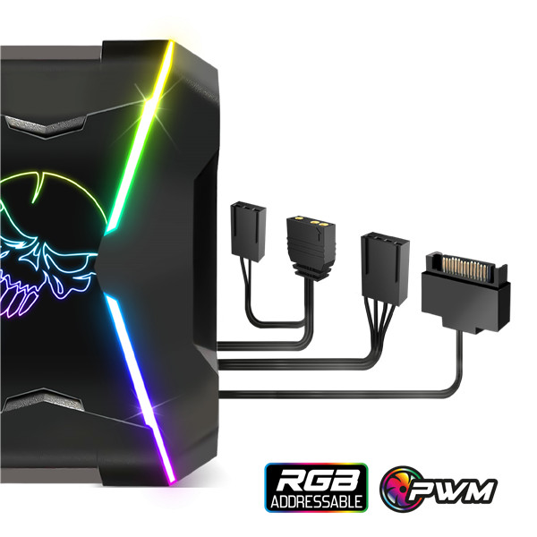 Spirit of gamer cpu cooler - cpu aircooler pro argb (27db; 1600 rpm; 1x12cm; aluminium/réz)
