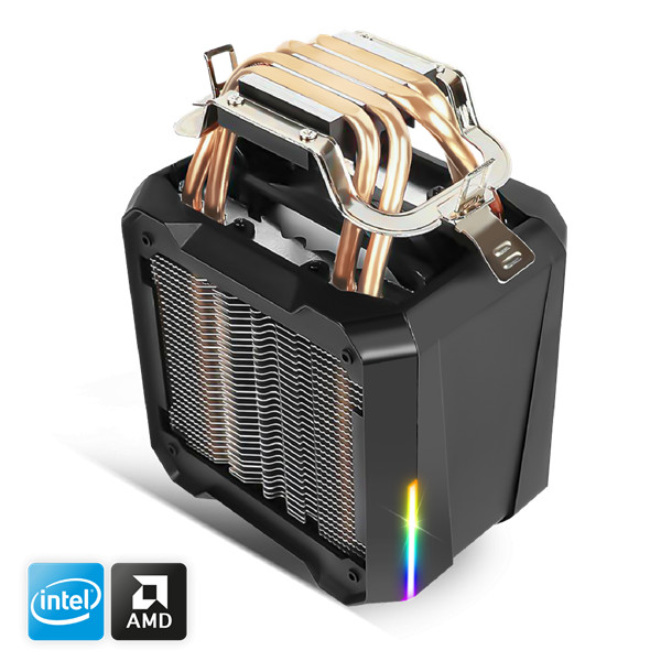 Spirit of gamer cpu cooler - cpu aircooler pro argb (27db; 1600 rpm; 1x12cm; aluminium/réz)