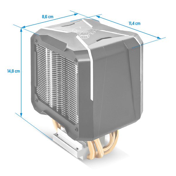 Spirit of gamer cpu cooler - cpu aircooler pro argb (27db; 1600 rpm; 1x12cm; aluminium/réz)