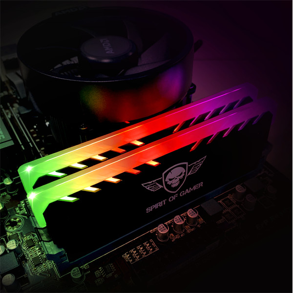 Spirit of gamer memória hűtő - heatsink rgb memory (ddr3/ddr4, rgb, aluminium, fekete)