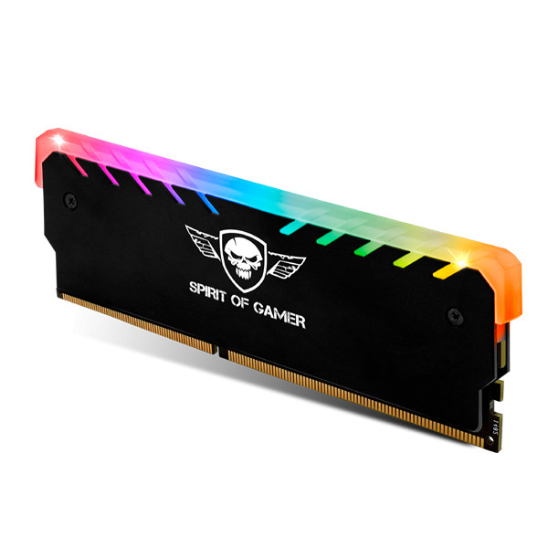 Spirit of gamer memória hűtő - heatsink rgb memory (ddr3/ddr4, rgb, aluminium, fekete)