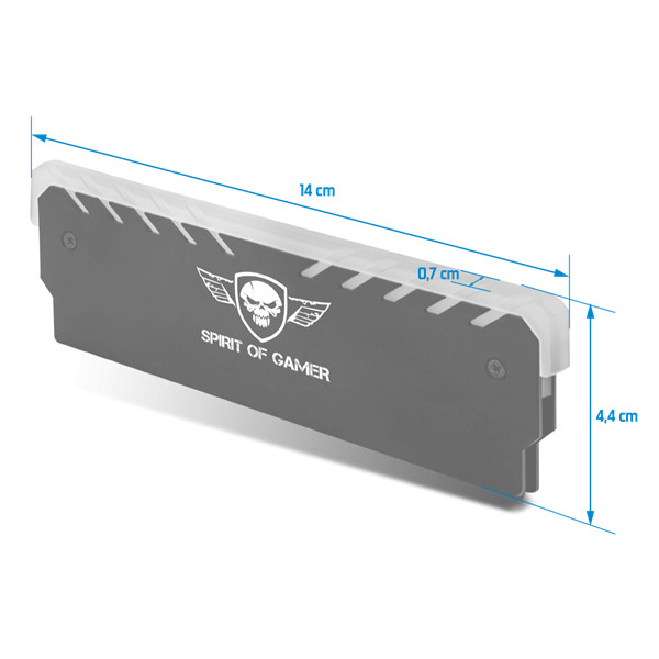 Spirit of gamer memória hűtő - heatsink rgb memory (ddr3/ddr4, rgb, aluminium, fekete)
