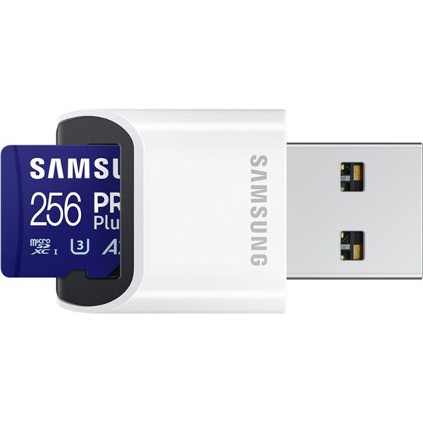 Samsung microsd kártya - 256gb mb-md256sb/ww (pro plus kártyaolvasóval, r180/w130, 256gb)
