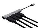 USB elosztó-HUB, 4 port, USB 2.0, TRUST "Halyx", ezüst