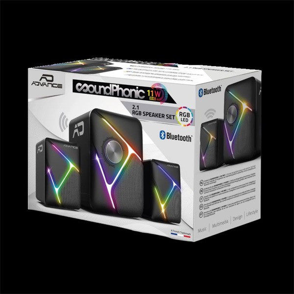 Advance hangszóró - soundphonic rgb 11w rms bluetooth (2.1, bluetooth/3,5mm jack, rgb, fekete)