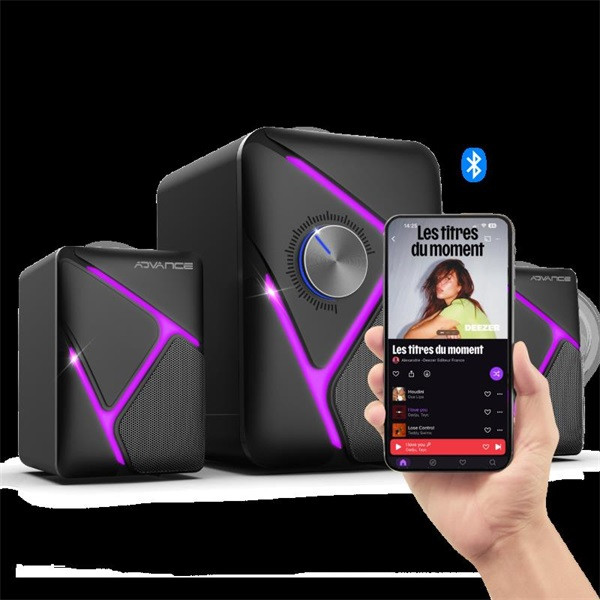 Advance hangszóró - soundphonic rgb 11w rms bluetooth (2.1, bluetooth/3,5mm jack, rgb, fekete)