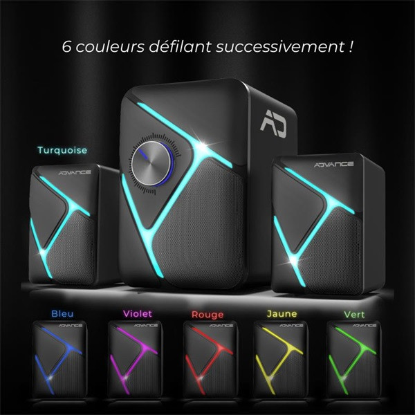 Advance hangszóró - soundphonic rgb 11w rms bluetooth (2.1, bluetooth/3,5mm jack, rgb, fekete)