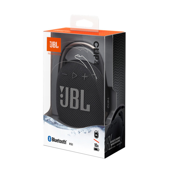 Jbl hangszóró vezeték nélküli - clip 4 (ip67 víz és porállóság, hangerőszabályzó, bt 5.1, usb-c, fekete)