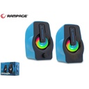 Rampage hangszóró 2.0 - rms-g7 falsetto (6w rms; hangerőszabályzó; 3,5mm jack; usb, rgd led, kék)