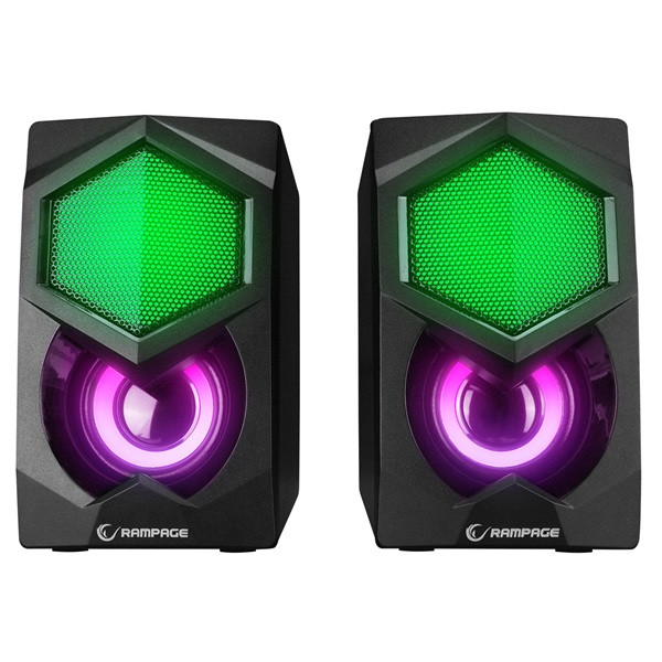Rampage hangszóró 2.0 - rms-n29 (2x3w, rgb, hangerőszabályzó; usb)