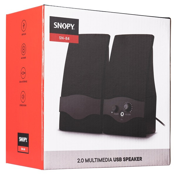 Snopy hangszóró 2.0 - sn-84  (2w rms; hangerőszabályzó; 3,5mm jack; usb)