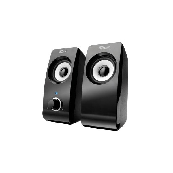 Trust hangszóró 2.0 - remo (8w rms; hangerőszabályzó; 3,5mm jack; usb tápcsatlakozó; fekete)