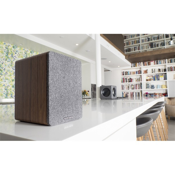 Wavemaster hangszóró 2.0 - base (30w rms, bluetooth, rca, barna fa és szürke)