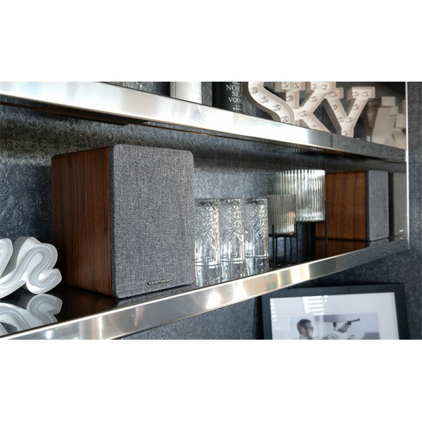 Wavemaster hangszóró 2.0 - base (30w rms, bluetooth, rca, barna fa és szürke)