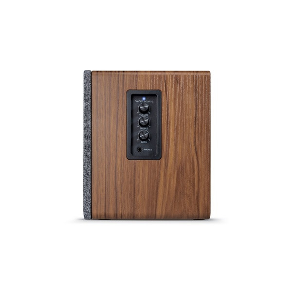 Wavemaster hangszóró 2.0 - base (30w rms, bluetooth, rca, barna fa és szürke)