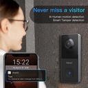 Arenti ajtócsengő szett - vbell1 (3mp, 3,2mm, ip65 kültéri, ir10m, 6700mah, wifi, microsd, mikrofon, hangszóró, csengő)