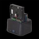 Advance hdd/ssd dokkoló - dualdock clone 2.5" / 3.5" (usb-a3.0 to 2xsata, fekete)