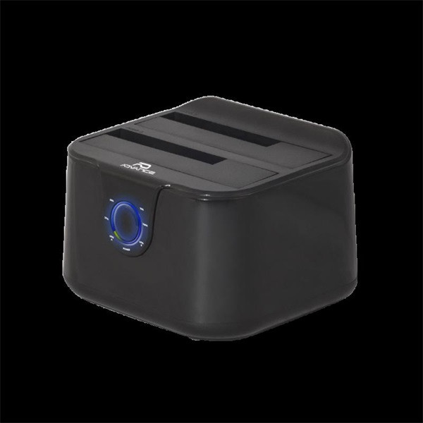 Advance hdd/ssd dokkoló - dualdock clone 2.5" / 3.5" (usb-a3.0 to 2xsata, fekete)