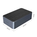 Orico hdd/ssd dokkoló - orico-6656c3-c-eu-gy-bp (5x3,5" hdd, usb-c to usb-a, klón funkció, max.: 100tb, fekete)