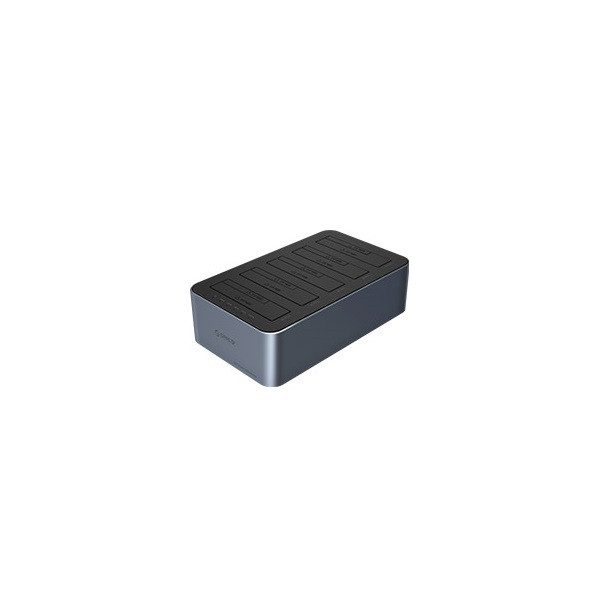 Orico hdd/ssd dokkoló - orico-6656c3-c-eu-gy-bp (5x3,5" hdd, usb-c to usb-a, klón funkció, max.: 100tb, fekete)