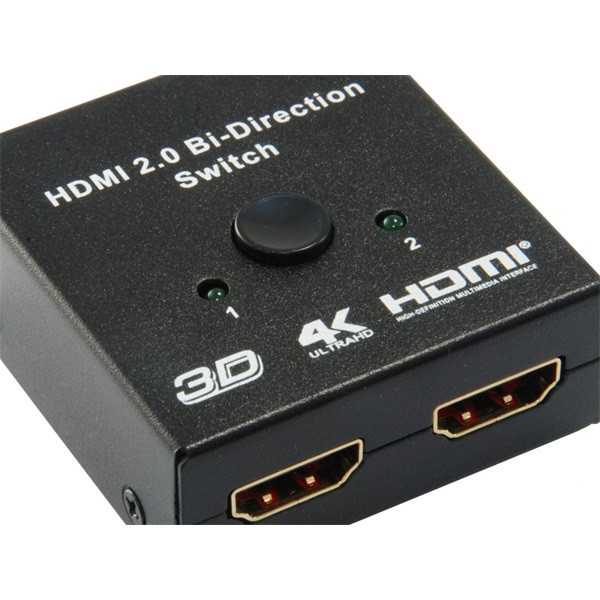 Equip hdmi switch - 332723 (1x bemenet, 2x kimenet, két irányú jelátvitel, fekete)
