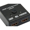 Equip hdmi switch - 332723 (1x bemenet, 2x kimenet, két irányú jelátvitel, fekete)