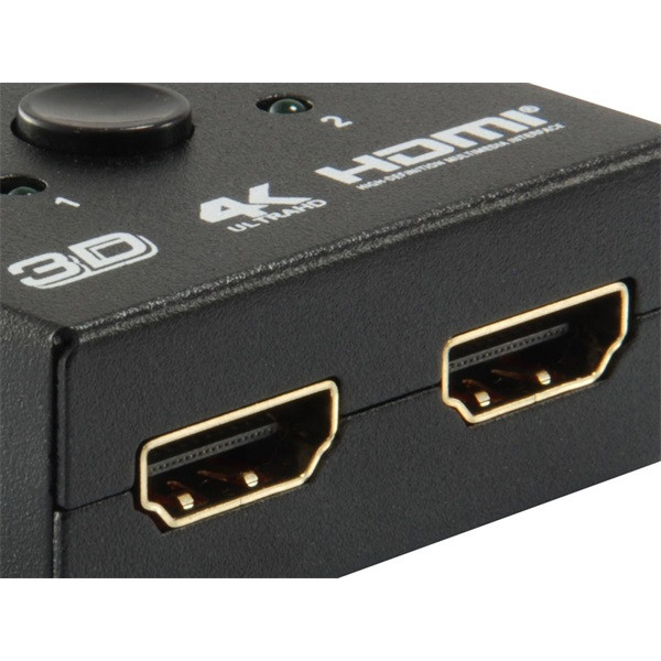 Equip hdmi switch - 332723 (1x bemenet, 2x kimenet, két irányú jelátvitel, fekete)
