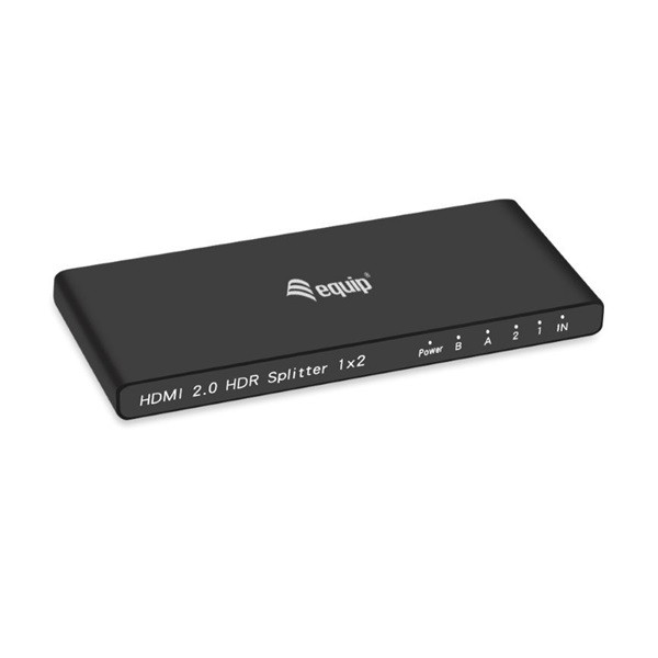 Equip hdmi video-splitter - 332716 (2 port, hdmi2.0, 3d, 4k/60hz, hdr/hdcp ready, fekete)