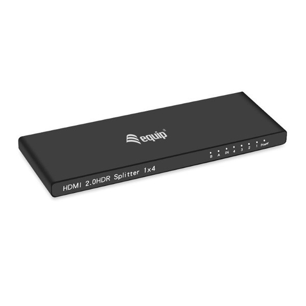 Equip hdmi video-splitter - 332717 (4 port, hdmi2.0, 3d, 4k/60hz, hdr/hdcp ready, fekete)