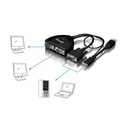 Equip vga video-splitter - 332521 (2 port, vga+usb audio, 450mhz, fekete)