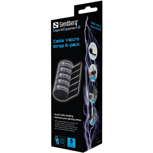 Sandberg vezeték kötegelő - cable velcro strap 5-pack