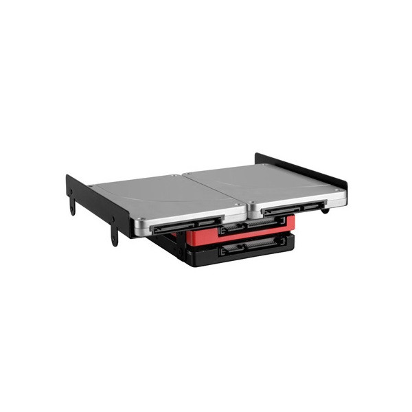 Sharkoon beépítő keret - 5.25" bayextension black (4x 2.5", vagy  1x 3.5" és 2x 2.5" hdd/ssd számára; 5,25" helyre)