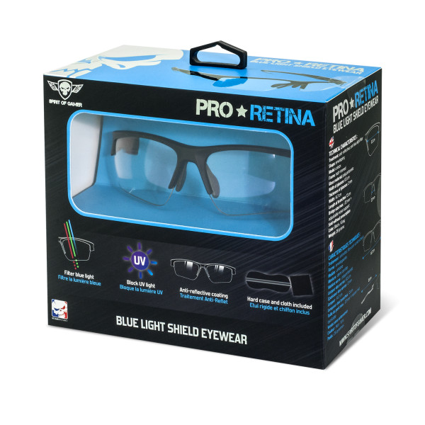 Spirit of gamer szemüveg - retina pro (kékfény/uv szűrő, tükröződés mentes, modern dizájn, fekete)