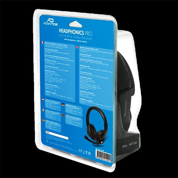 Advance fejhallgató - headphonics pro (3,5mm jack, fekete)