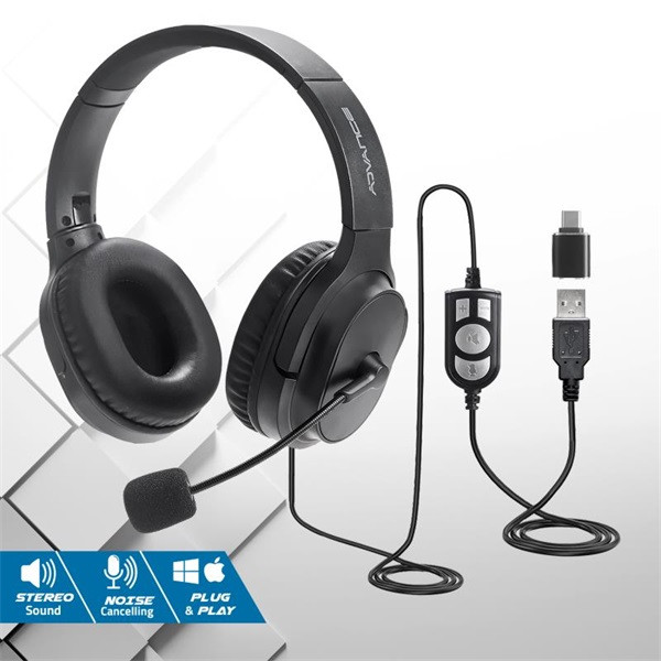 Advance fejhallgató - smartphonics 550 (usb, 1,9m kábel, fekete)