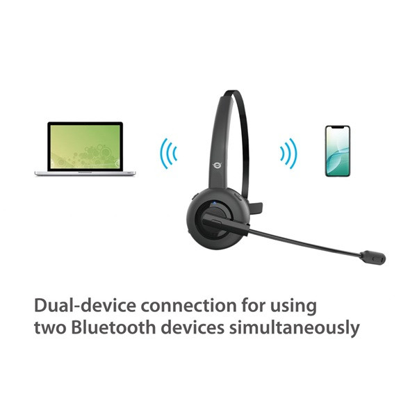 Conceptronic vezeték nélküli fejhallgató - polona03bda (bt+ usb adapter, hangerőszabályzó, felhajtható mikrofon, fekete)