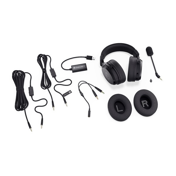 Endorfy fejhallgató - viro plus usb (7.1 headset, multiplatform, mikrofon, 53mm driver, hangkártya, 2,9m, fekete)