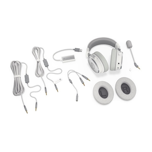 Endorfy fejhallgató - viro plus usb onyx (7.1 headset, multiplatform, mikrofon, 53mm driver, hangkártya, 2,9m, fehér)