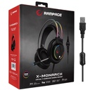 Rampage fejhallgató - rm-k17 x-monarch (mikrofon, 7.1 hangzás, usb, hangerőszabályzó, 2m kábel, rgb, fekete)
