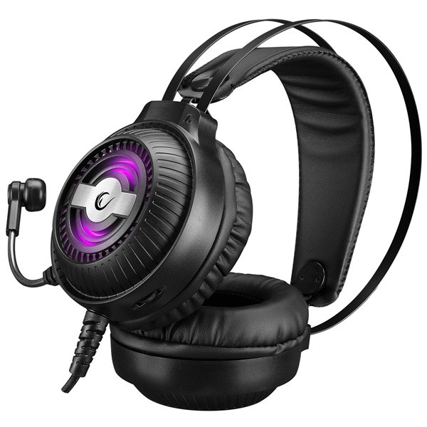 Rampage fejhallgató - rm-k30 thunder pro (7.1 hangzás, mikrofon, 3,5mm jack, nagy-párnás, fekete, rgb led)