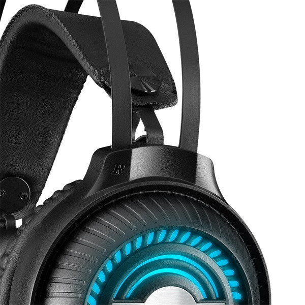 Rampage fejhallgató - rm-k30 thunder pro (7.1 hangzás, mikrofon, 3,5mm jack, nagy-párnás, fekete, rgb led)