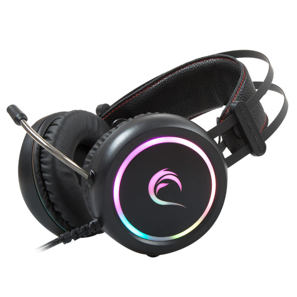 Rampage fejhallgató - stormy rgb (7.1, mikrofon, usb, hangerőszabályzó, nagy-párnás, 2m kábel, fekete)
