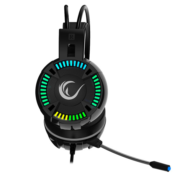 Rampage fejhallgató - styles rgb (7.1, mikrofon, usb, hangerőszabályzó, nagy-párnás, 2,2m kábel, fekete)